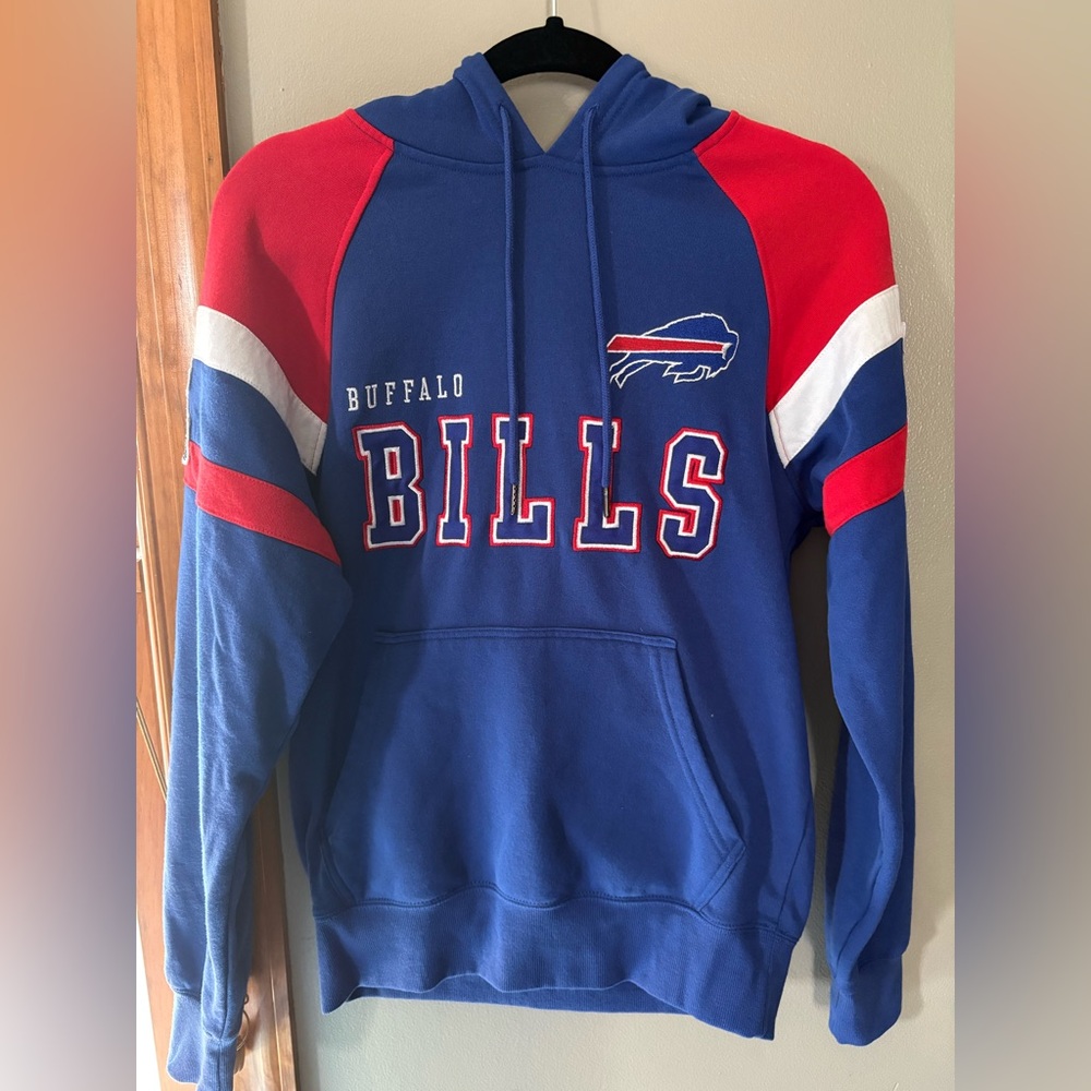Buffalo Bills Hooded Pullover Blue and Red Sweatshirt